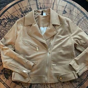 Faux Suede Moto Jacket